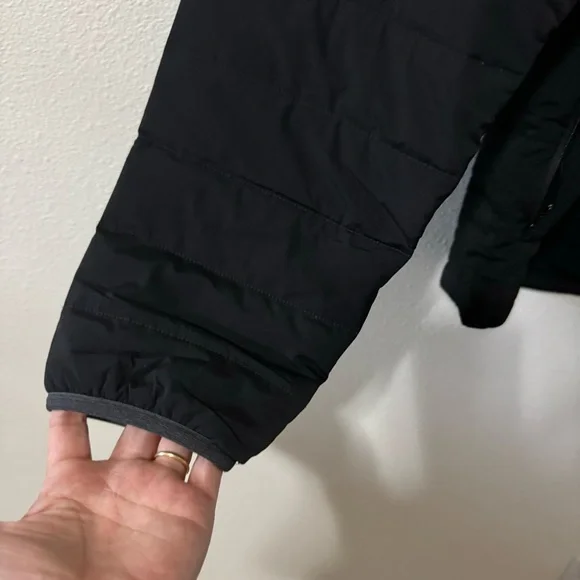 Lululemon Quilted Overshirt Shacket Black Shirt Jacket Snap Chest Pocket-Large - Picture 6 of 11